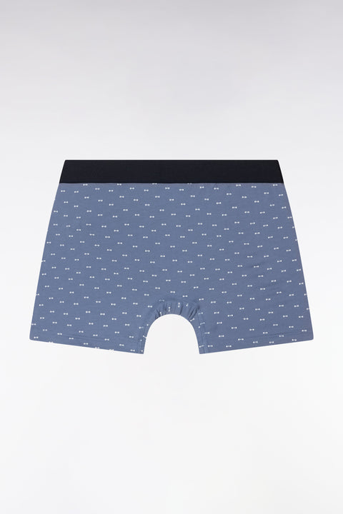 Boxer en jersey de coton stretch à micromotifs nœuds papillon gris - Image 2