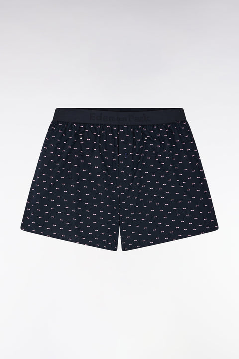 Boxer en jersey de coton à micromotifs nœuds papillon marine - Image 2