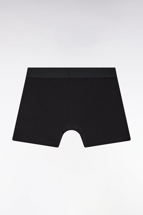 Boxer coupé-cousu en jersey de coton stretch noir et gris - Image 2