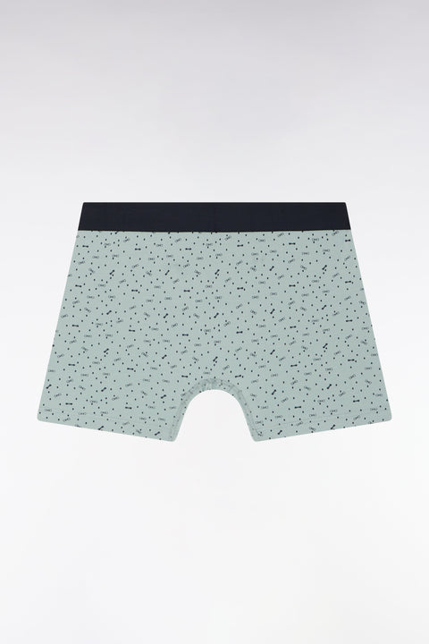 Boxer en jersey de coton stretch à micromotifs gris moyen - Image 2
