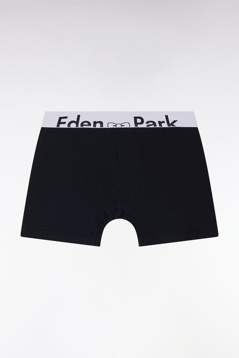 Boxer en jersey de coton stretch marine élastique taille blanc - Image 1