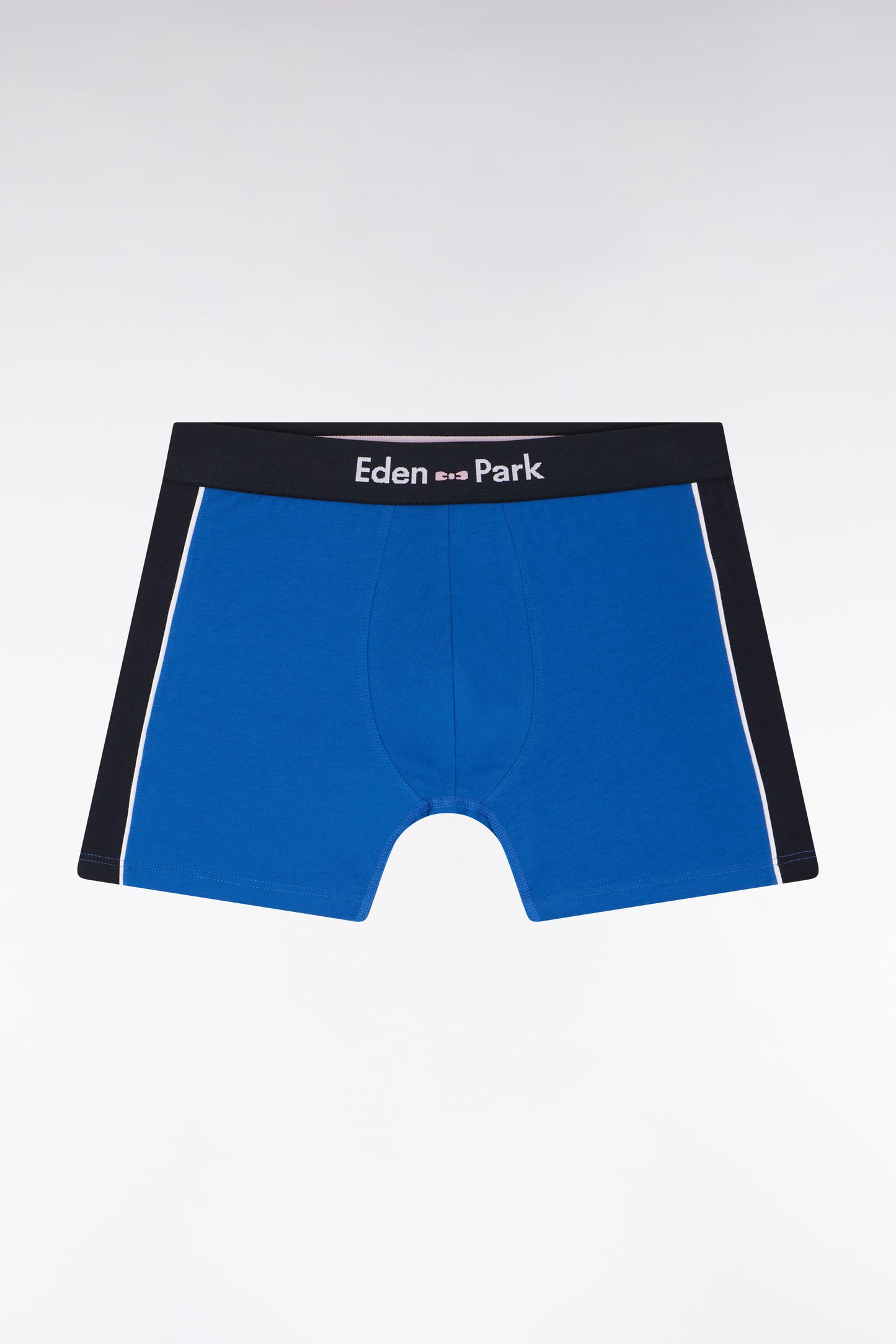 Boxer en jersey de coton stretch bleu détails marine