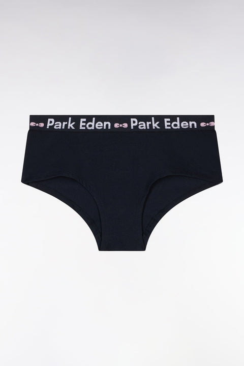 Culotte shorty en coton stretch marine - Image 1