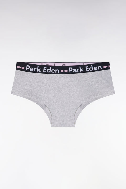 Culotte shorty en coton stretch gris - Image 1