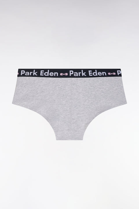 Culotte shorty en coton stretch gris - Image 2