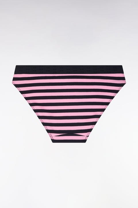 Culotte en modal stretch cerclé marine et rose - Image 2