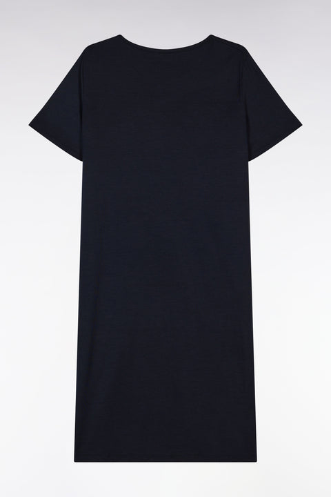Chemise de nuit en modal stretch marine logo Eden Park - Image 2