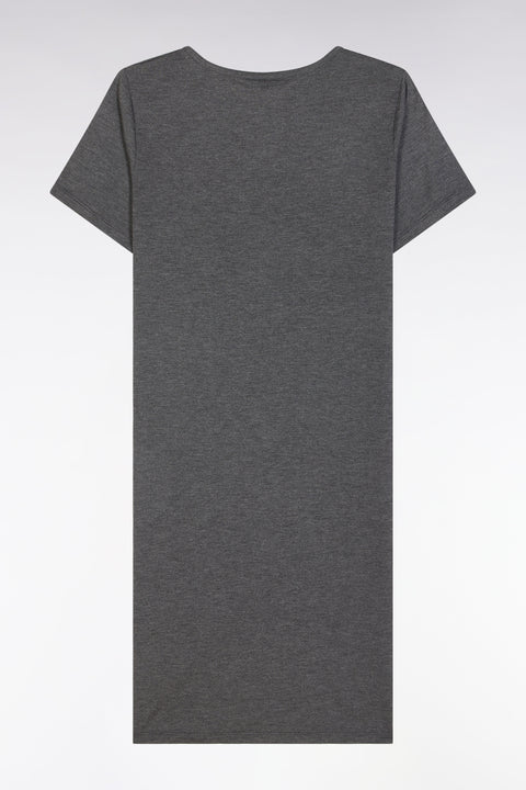 Chemise de nuit en modal stretch gris logo Eden Park - Image 2