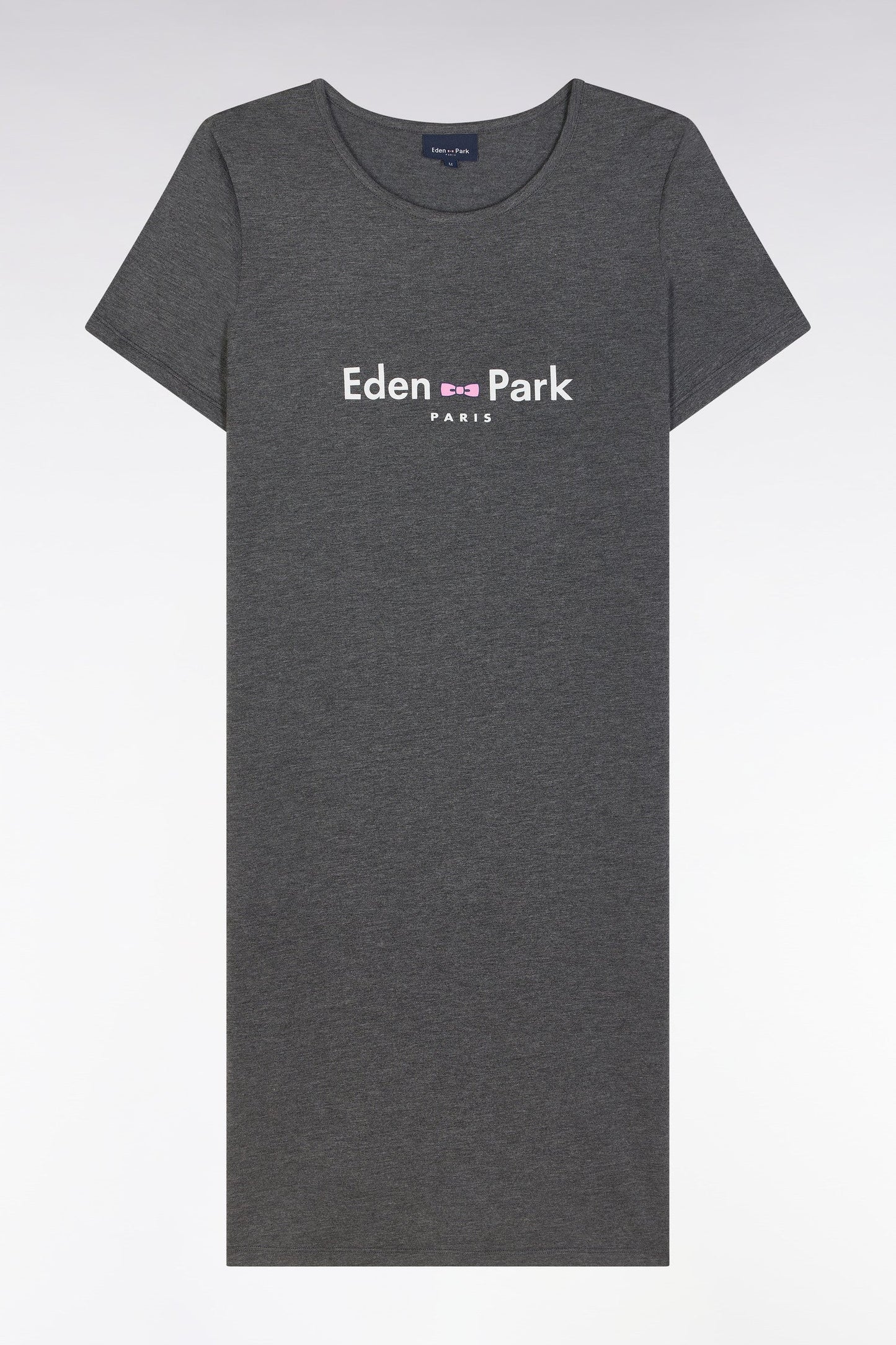 Chemise de nuit en modal stretch gris logo Eden Park
