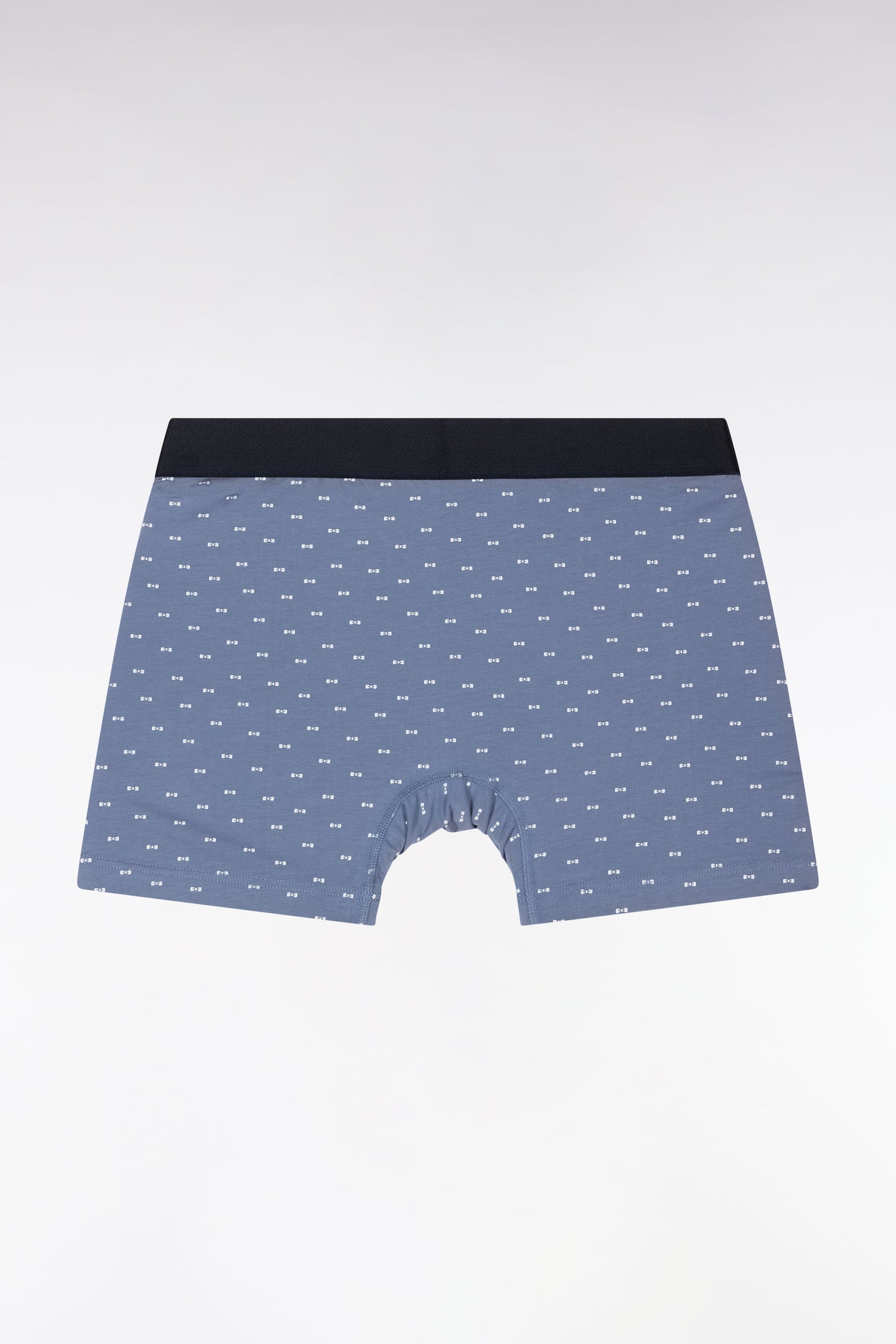 Lot de deux boxers unis et imprimés en jersey de coton stretch bleu gris