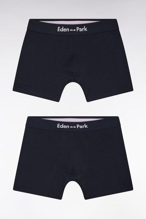 Lot de deux boxers en jersey de coton stretch marine - Image 1
