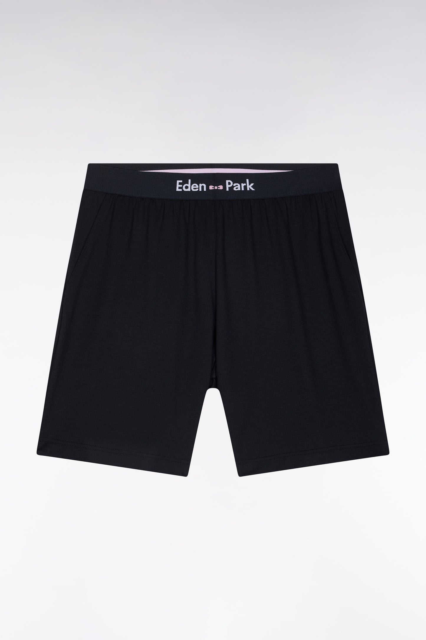 Pyjama court en jersey de coton T-shirt cerclé kaki short marine