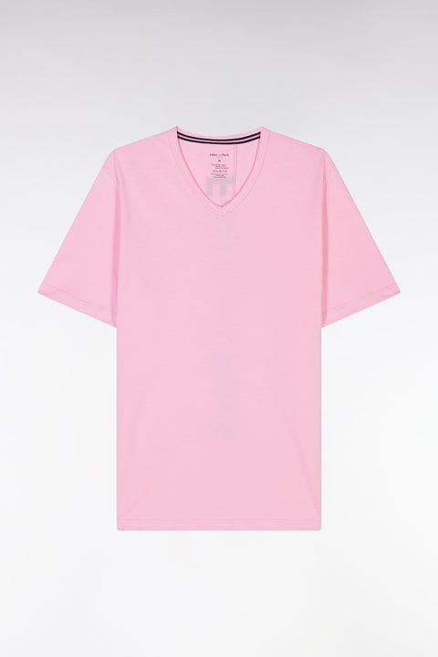 Pyjama court en jersey de coton T-shirt rose short marine - Image 1