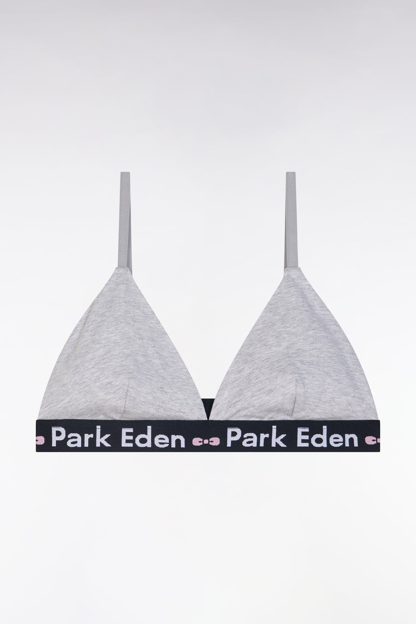 Soutien-gorge en coton stretch gris élastique siglé