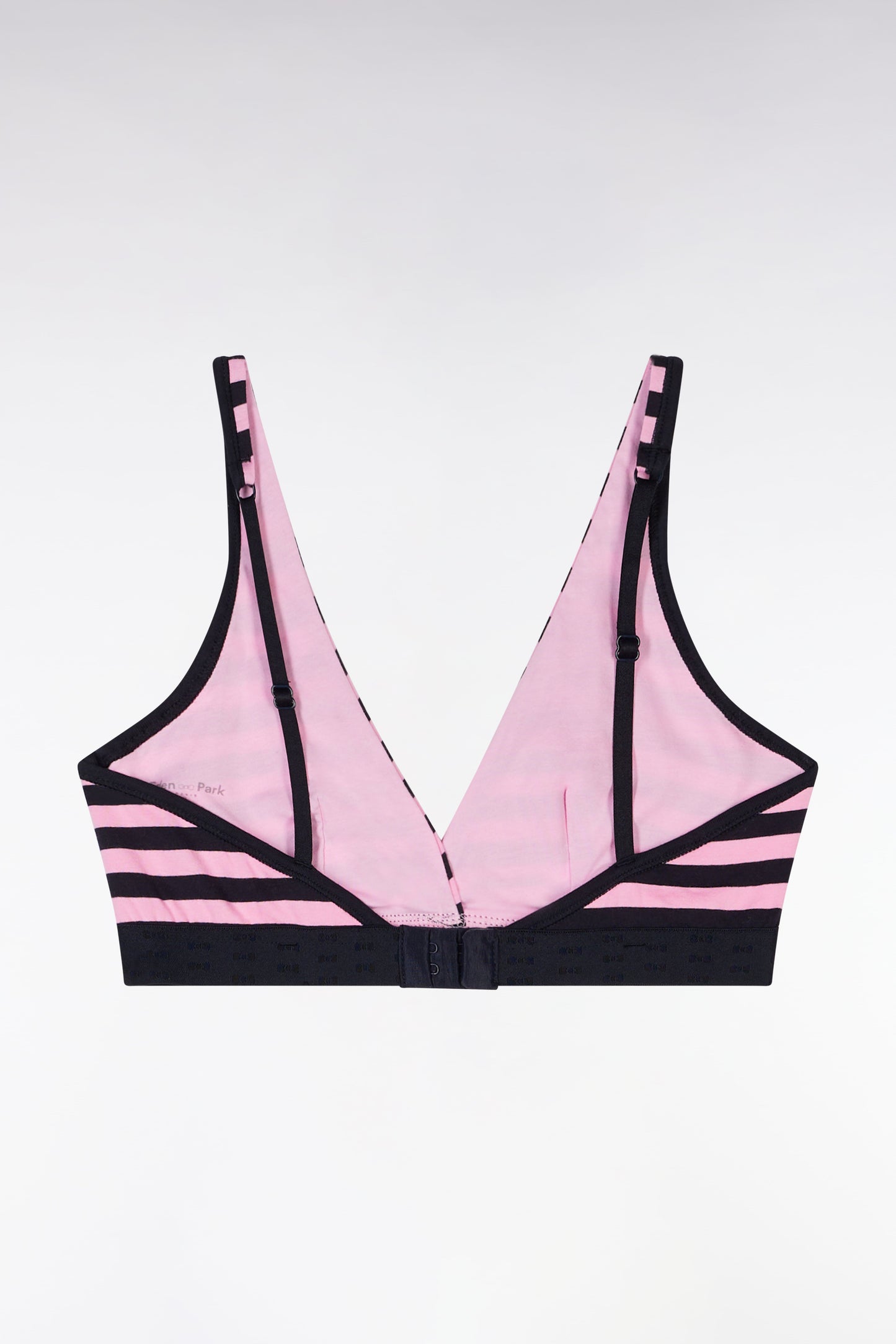 Soutien-gorge en coton stretch cerclé rose et marine élastique siglé