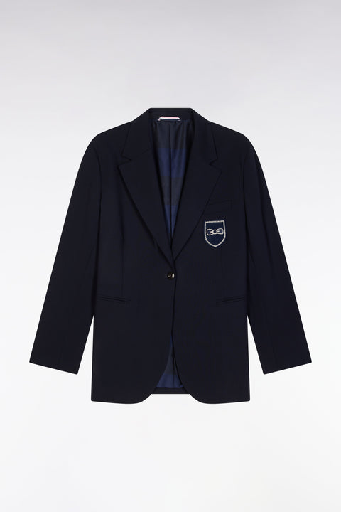 Veste de costume en laine vierge marine coupe Oversized - Image 2