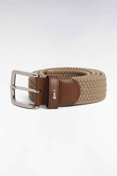 Ceinture textile élastiquée beige - Image 1