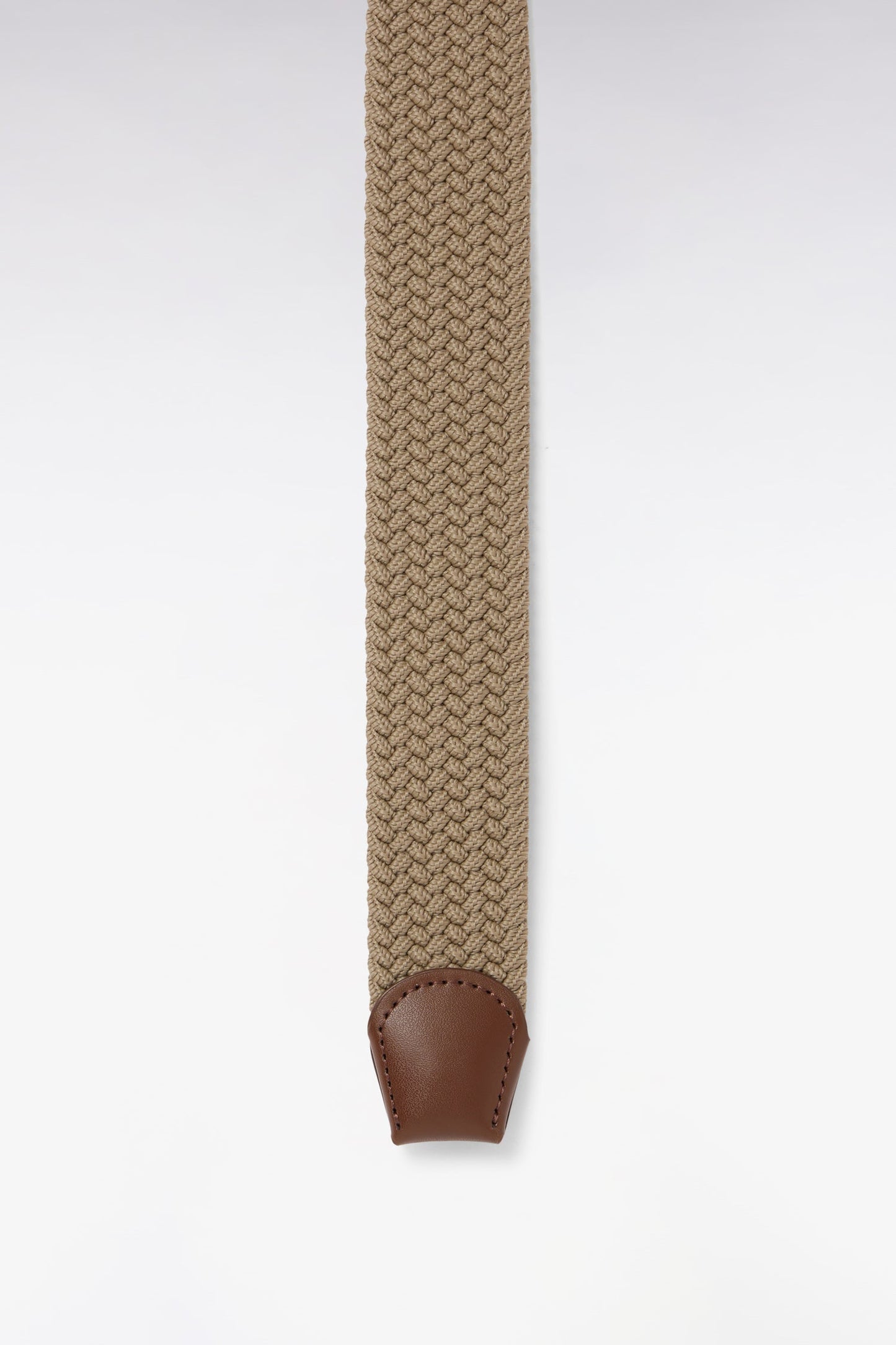 Ceinture textile élastiquée beige