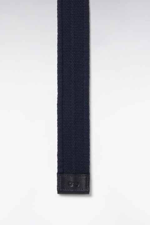 Ceinture en cuir et textile marine à boucle nœud papillon - Image 3