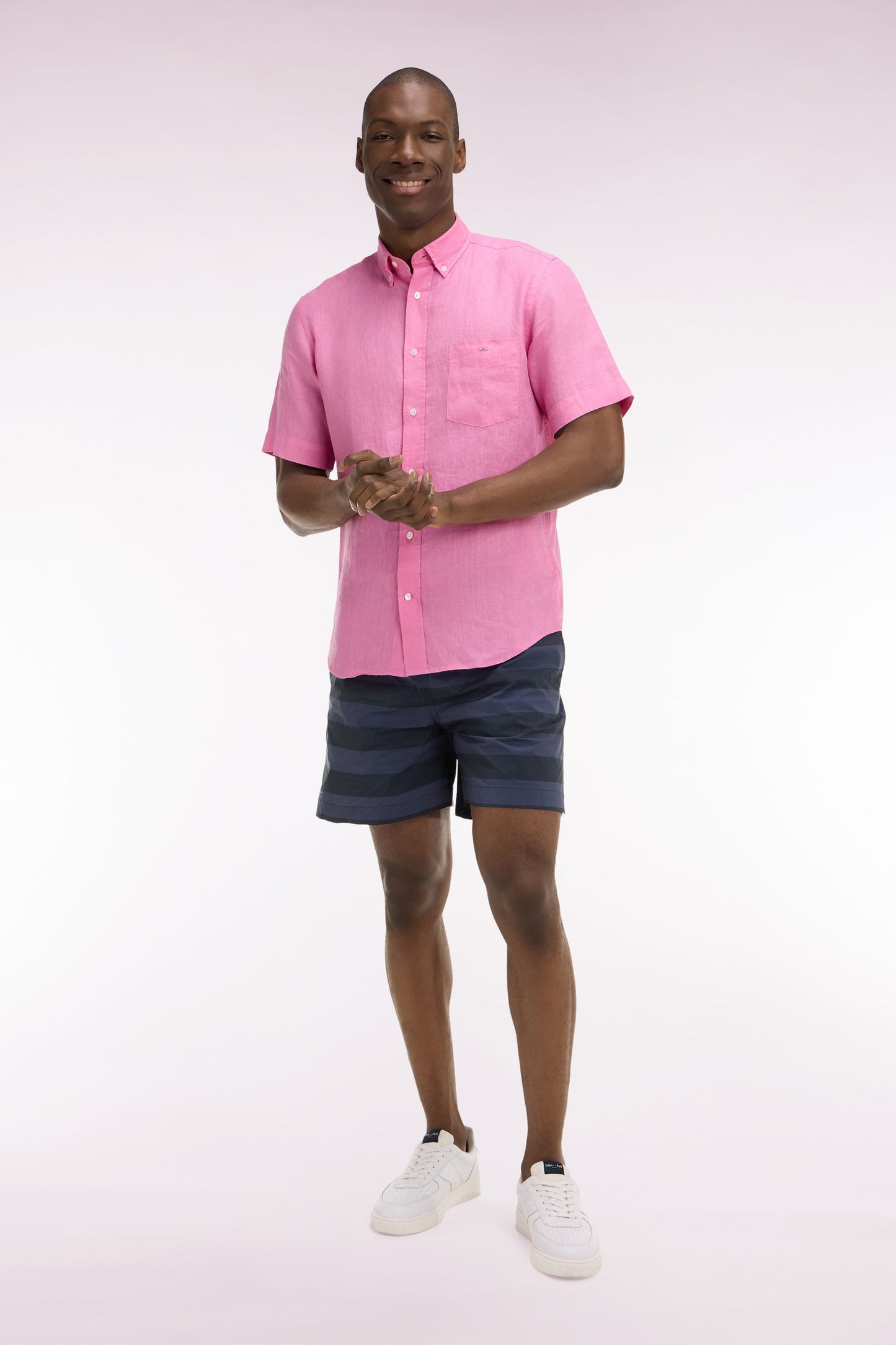 Maillot de bain à rayures marine