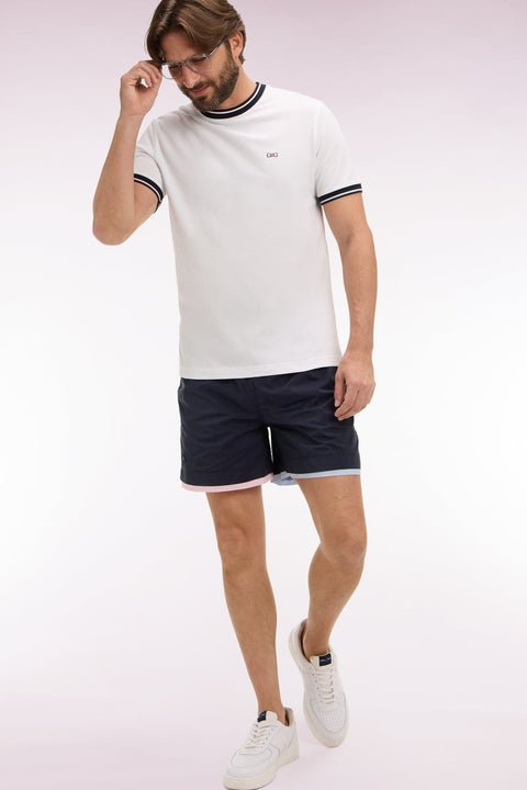 Maillot de bain marine passepoils contrastés - Image 1