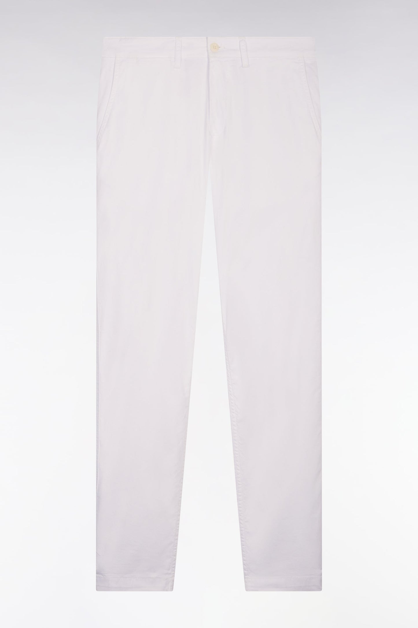 Pantalon chino regular en coton stretch blanc