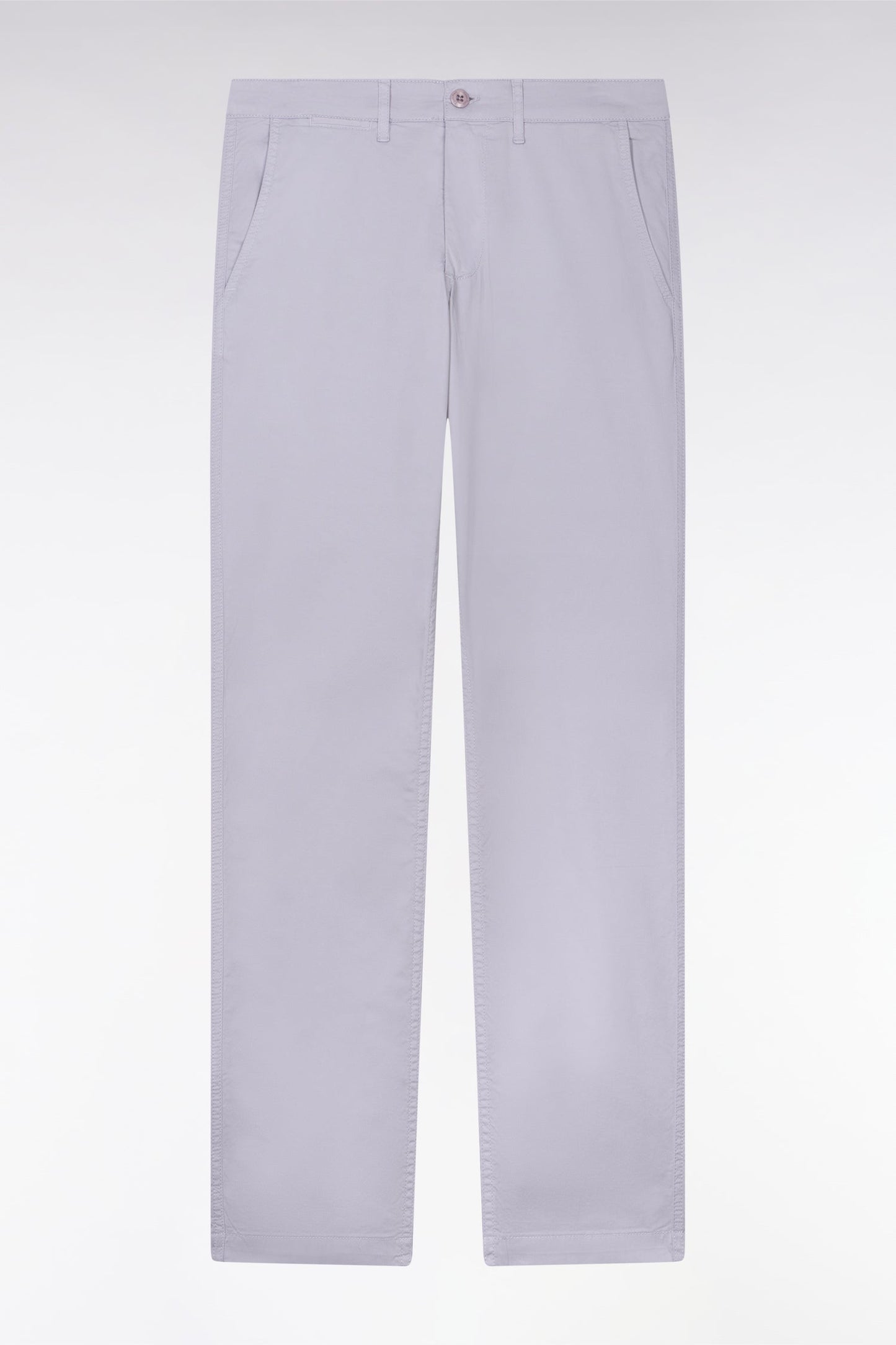 Pantalon chino regular en coton stretch gris
