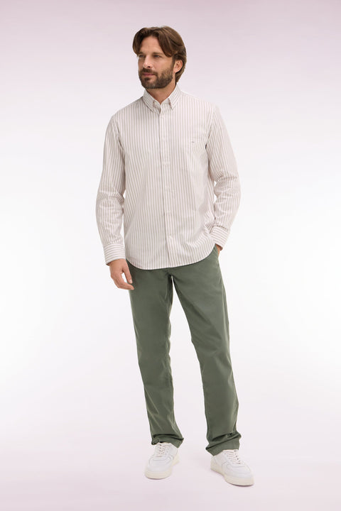 Pantalon chino regular en coton stretch kaki - Image 3