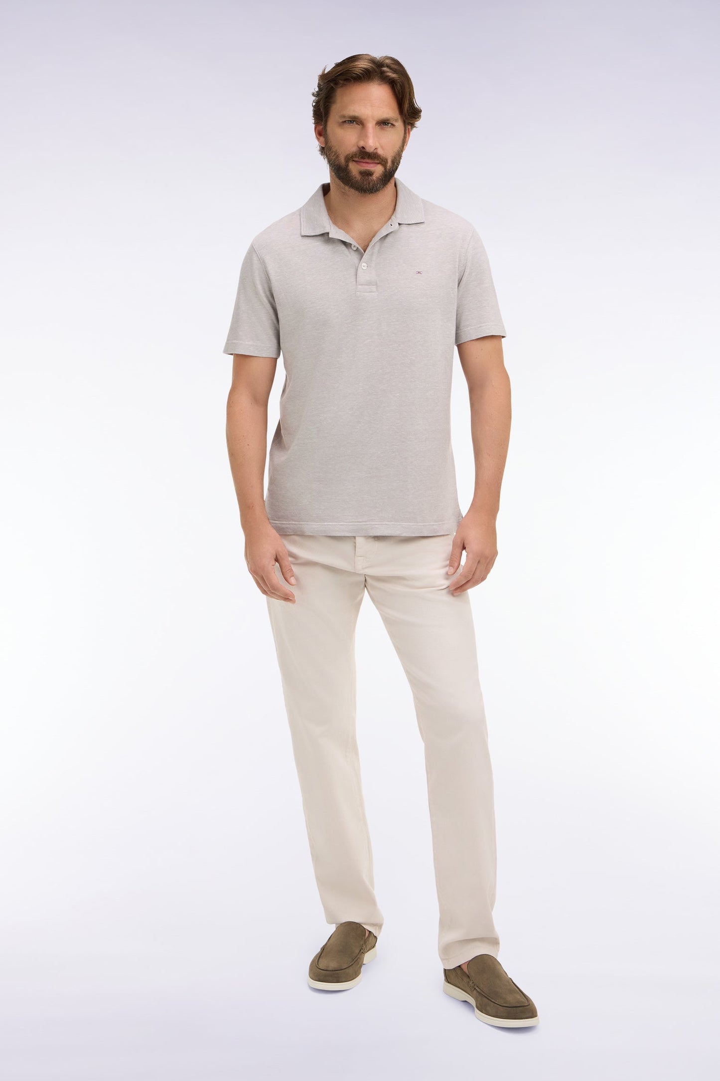 Jean en denim stretch écru coupe regular