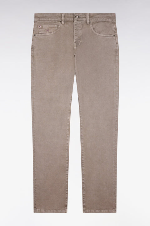 Jean en denim stretch beige coupe regular - Image 2