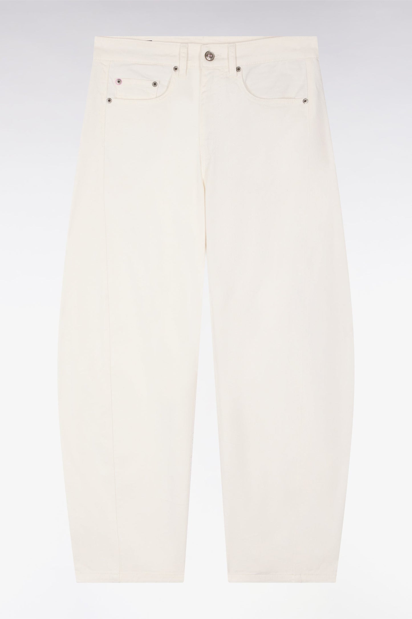 Jean coupe barrel en denim stretch blanc