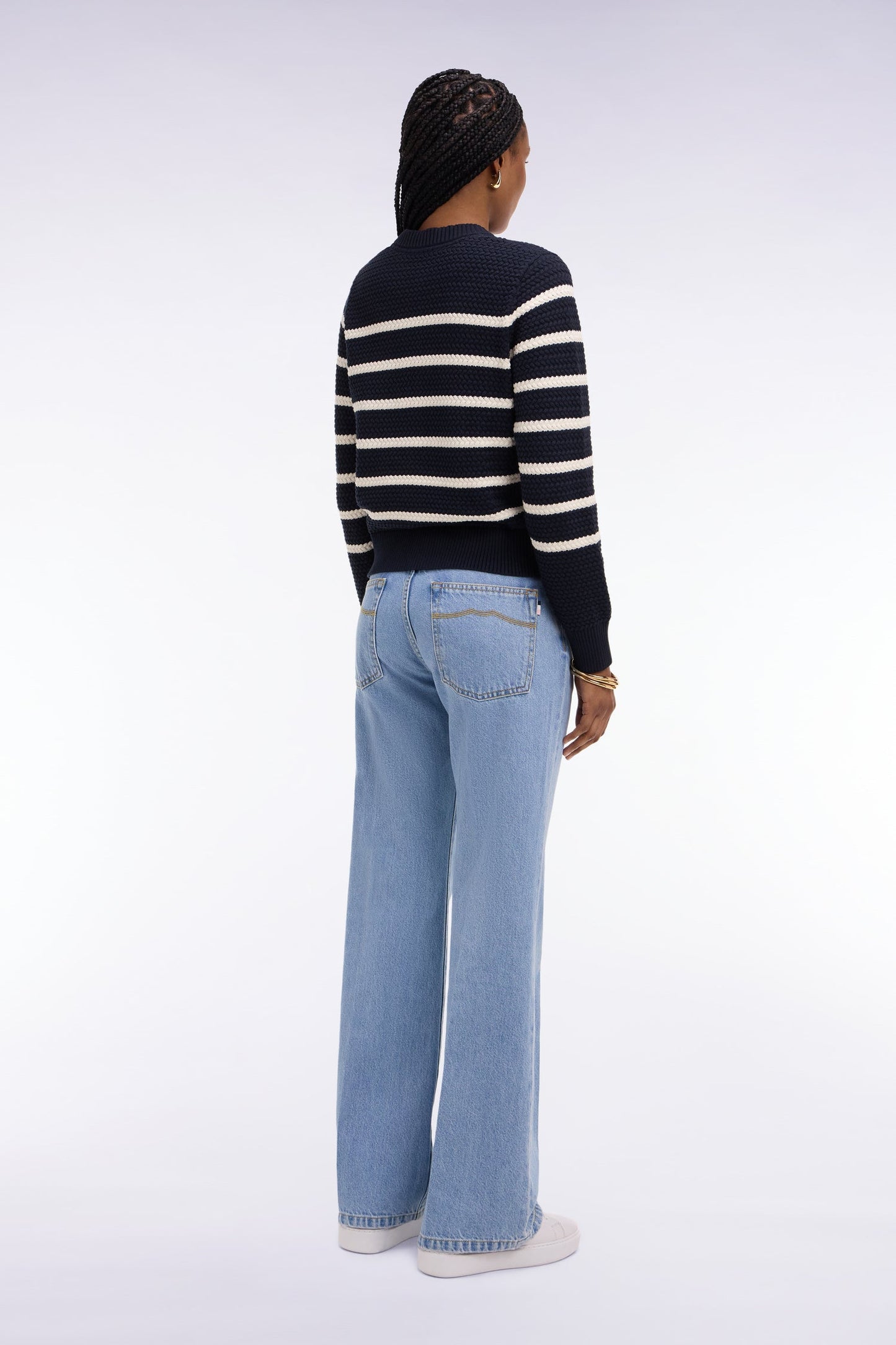 Jean coupe flare en denim brut