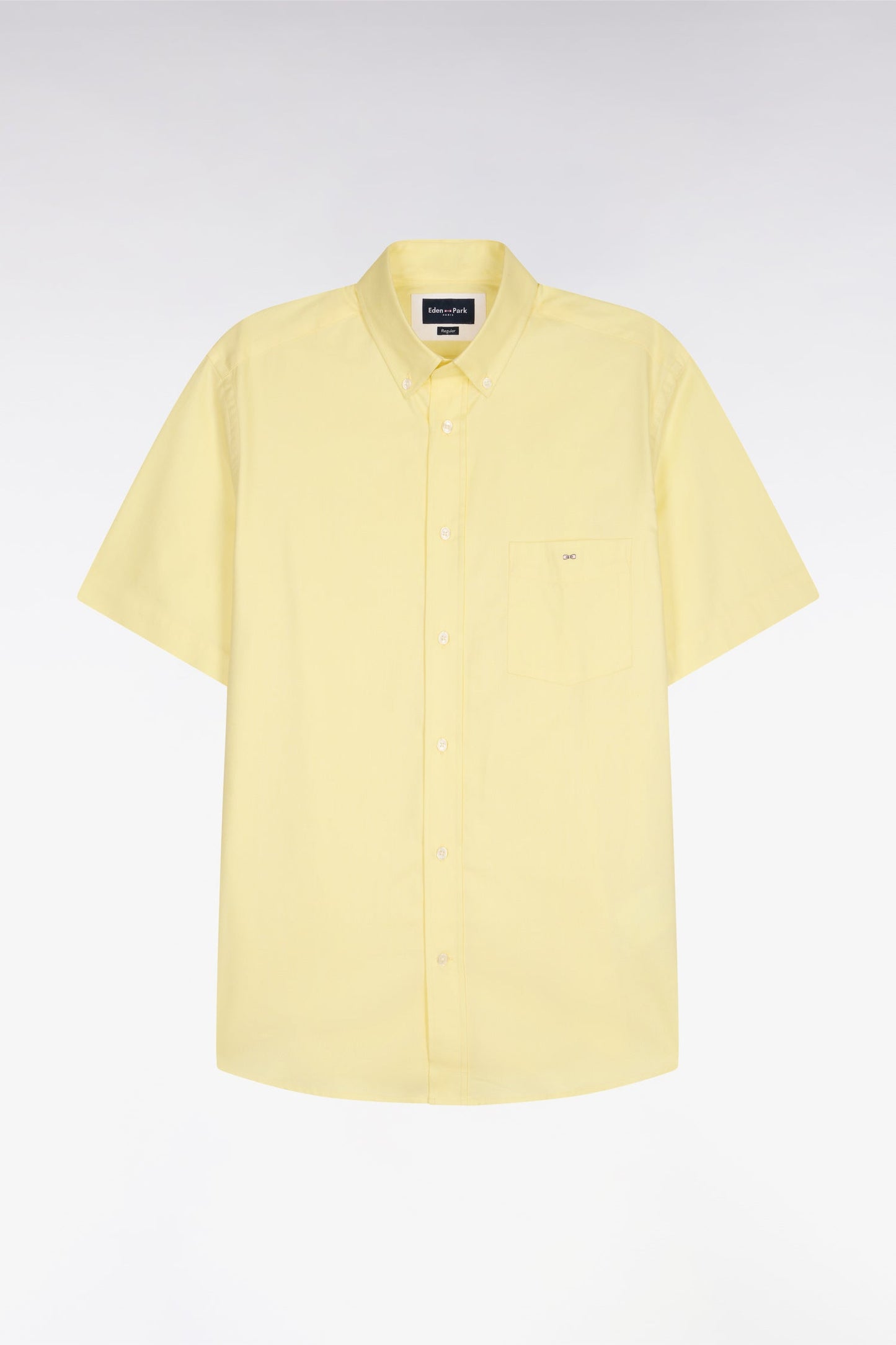 Chemise à manches courtes en coton fil teint jeune