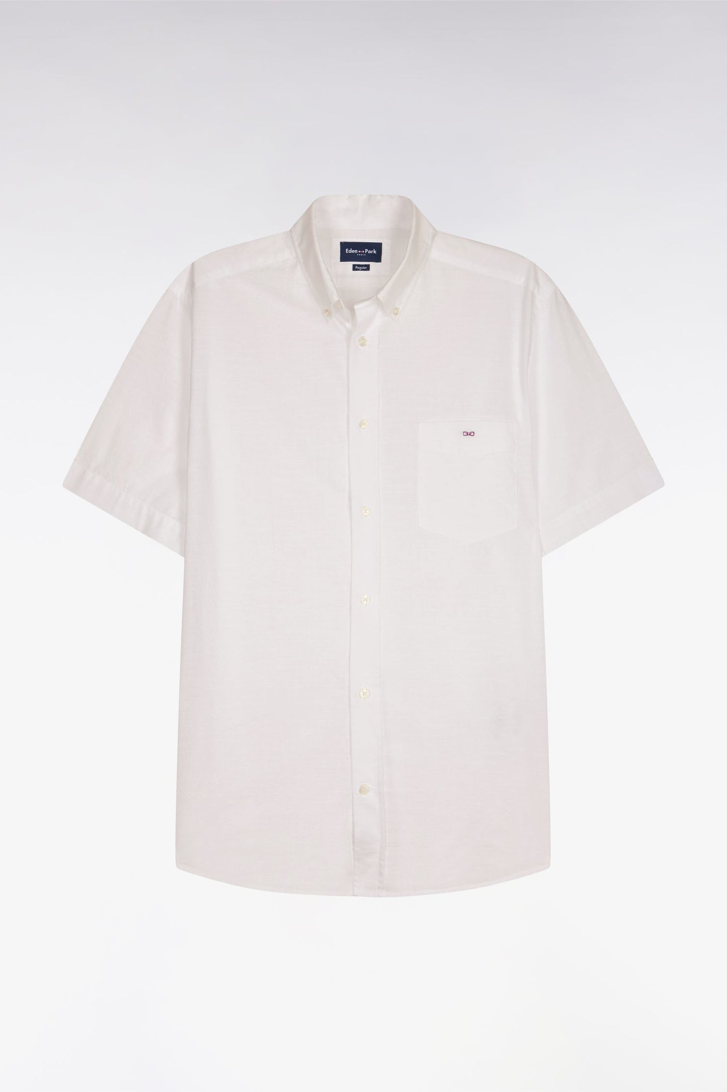 Chemise à manches courtes en coton jacquard blanc