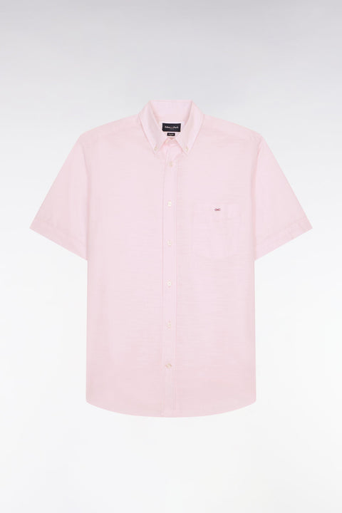 Chemise à manches courtes en coton jacquard rose - Image 2