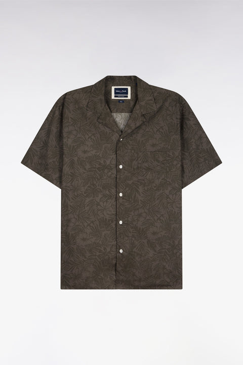 Chemise à manches courtes en coton Pima kaki imprimé végétal - Image 2
