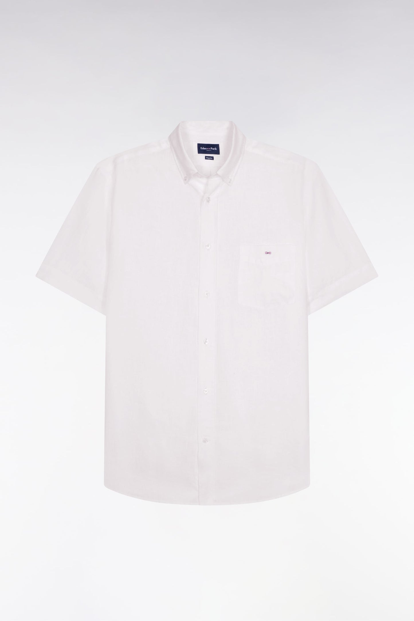 Chemise à manches courtes en lin blanc