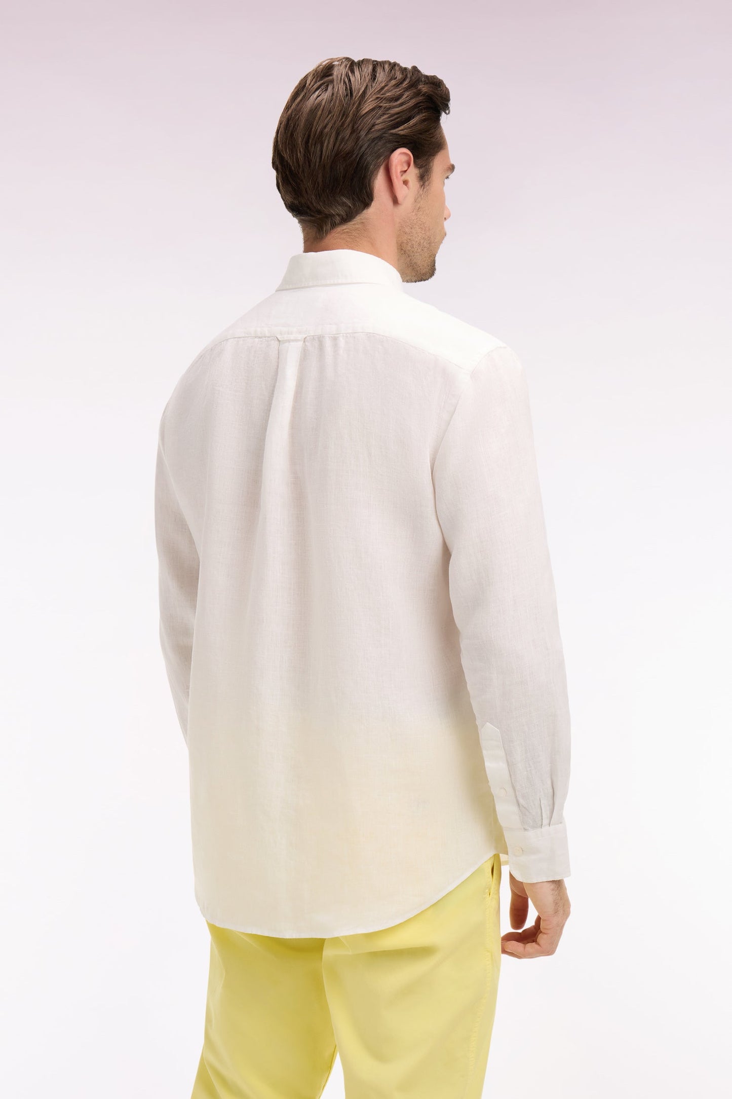 Chemise droite en lin blanc