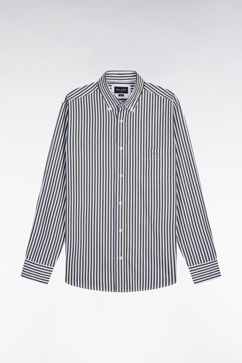 Chemise en coton marine à rayures bâtons - Image 2