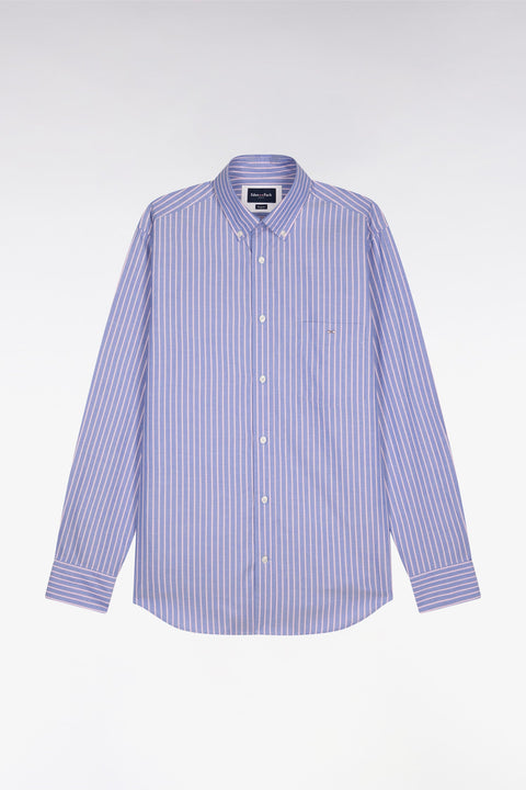 Chemise en coton pinpoint à rayures roses coupe regular - Image 2