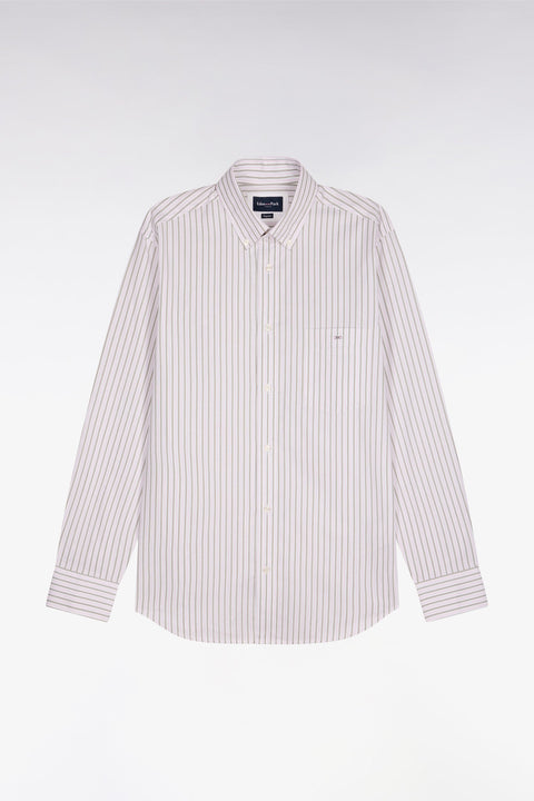 Chemise en coton pinpoint à rayures rose coupe regular - Image 2