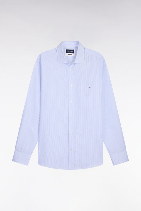 Chemise en coton dobby à rayures ciel coupe regular - Image 2