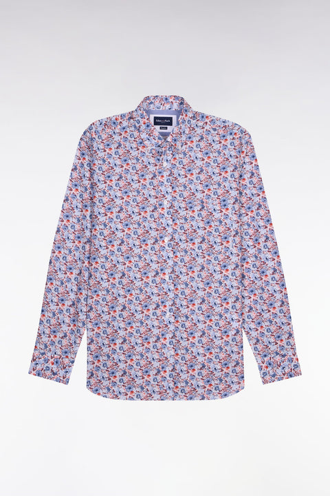 Chemise en popeline de coton multicolore à motif floral - Image 2
