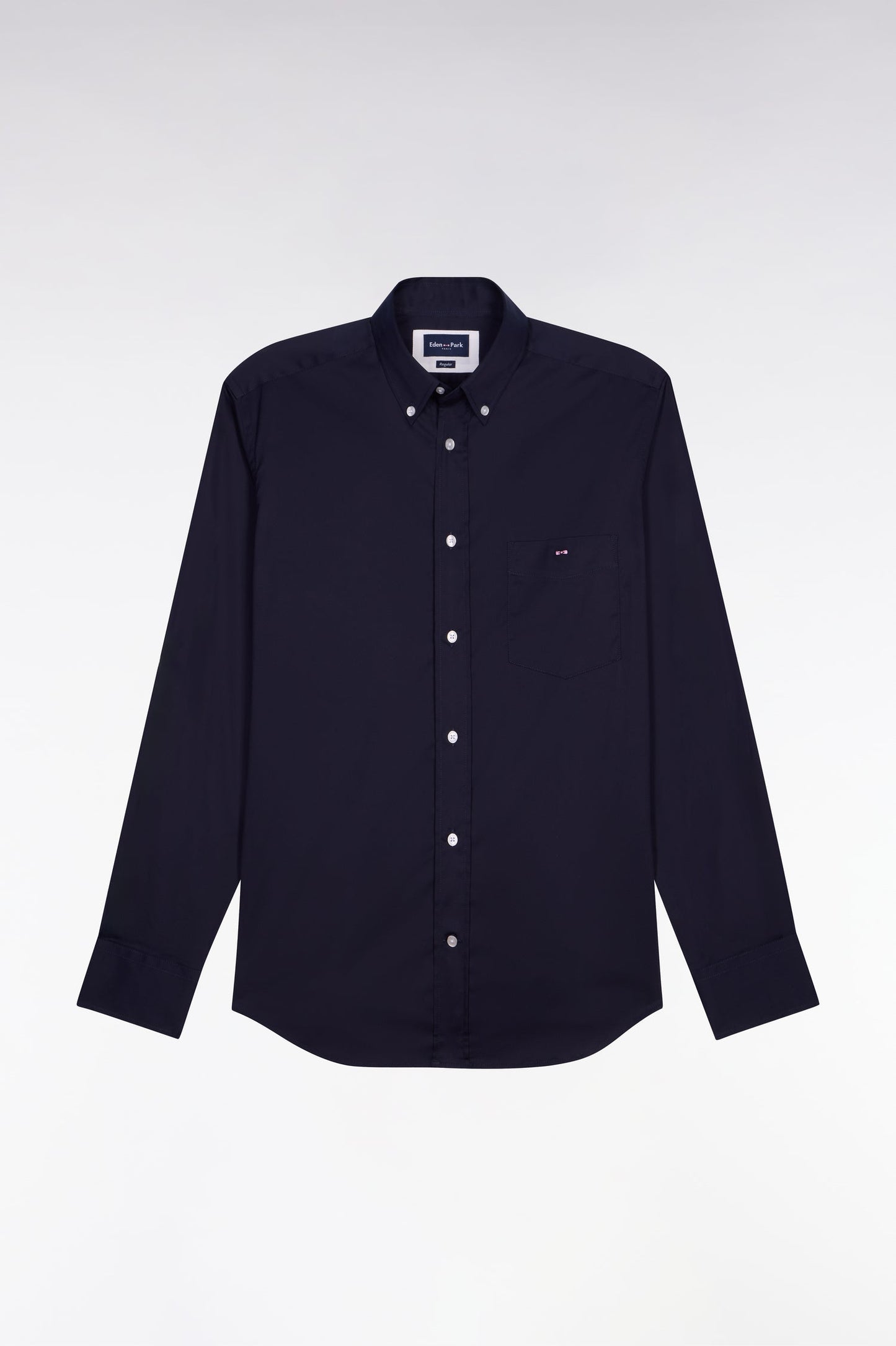 Chemise en coton mélangé marine coupe regular