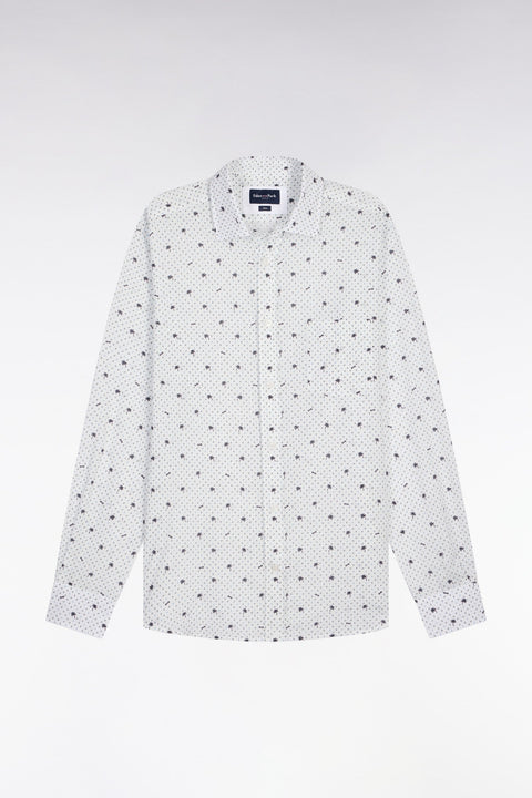 Chemise en coton blanche à micromotifs coupe slim - Image 2