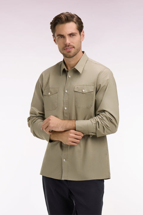Chemise en popeline de coton Pima kaki coupe regular - Image 3
