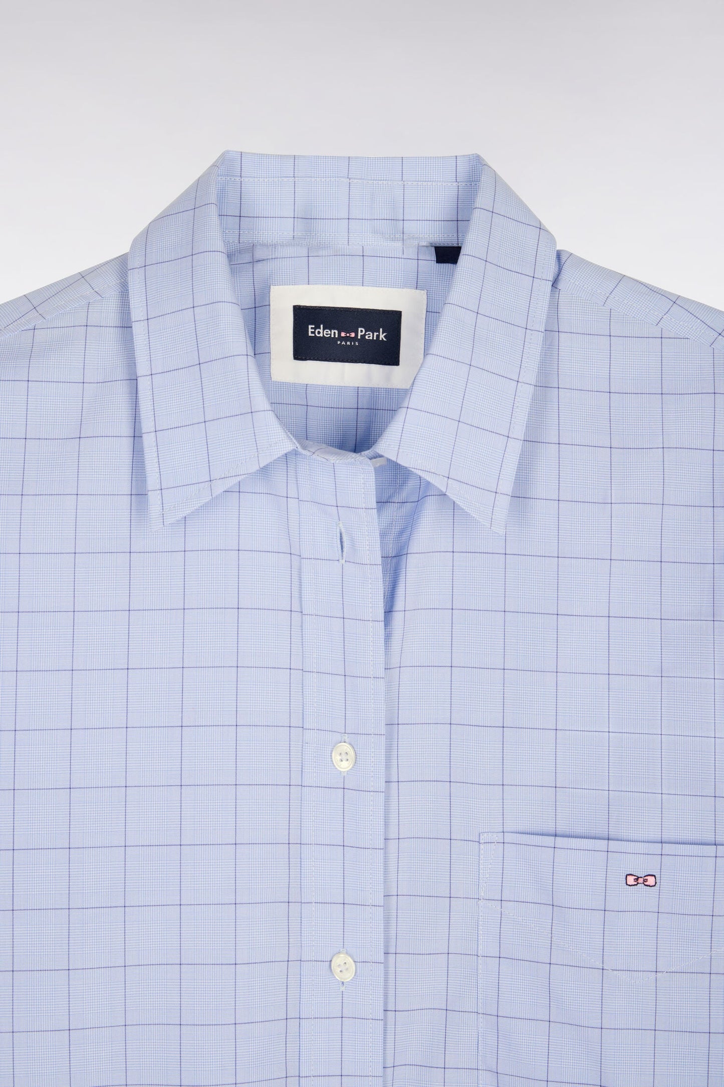 Chemise en coton ciel prince de Galles coupe oversized