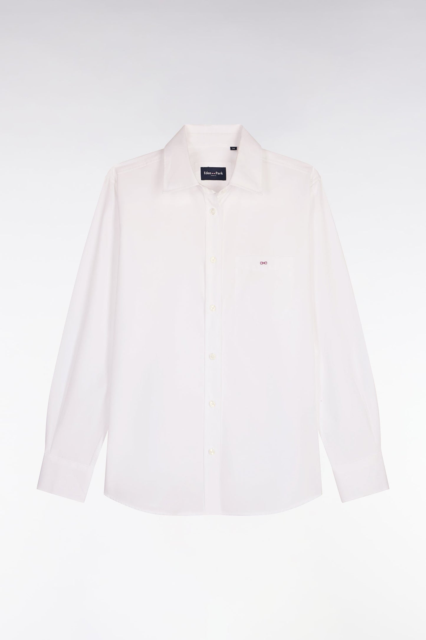 Chemise en popeline de coton blanche coupe slim