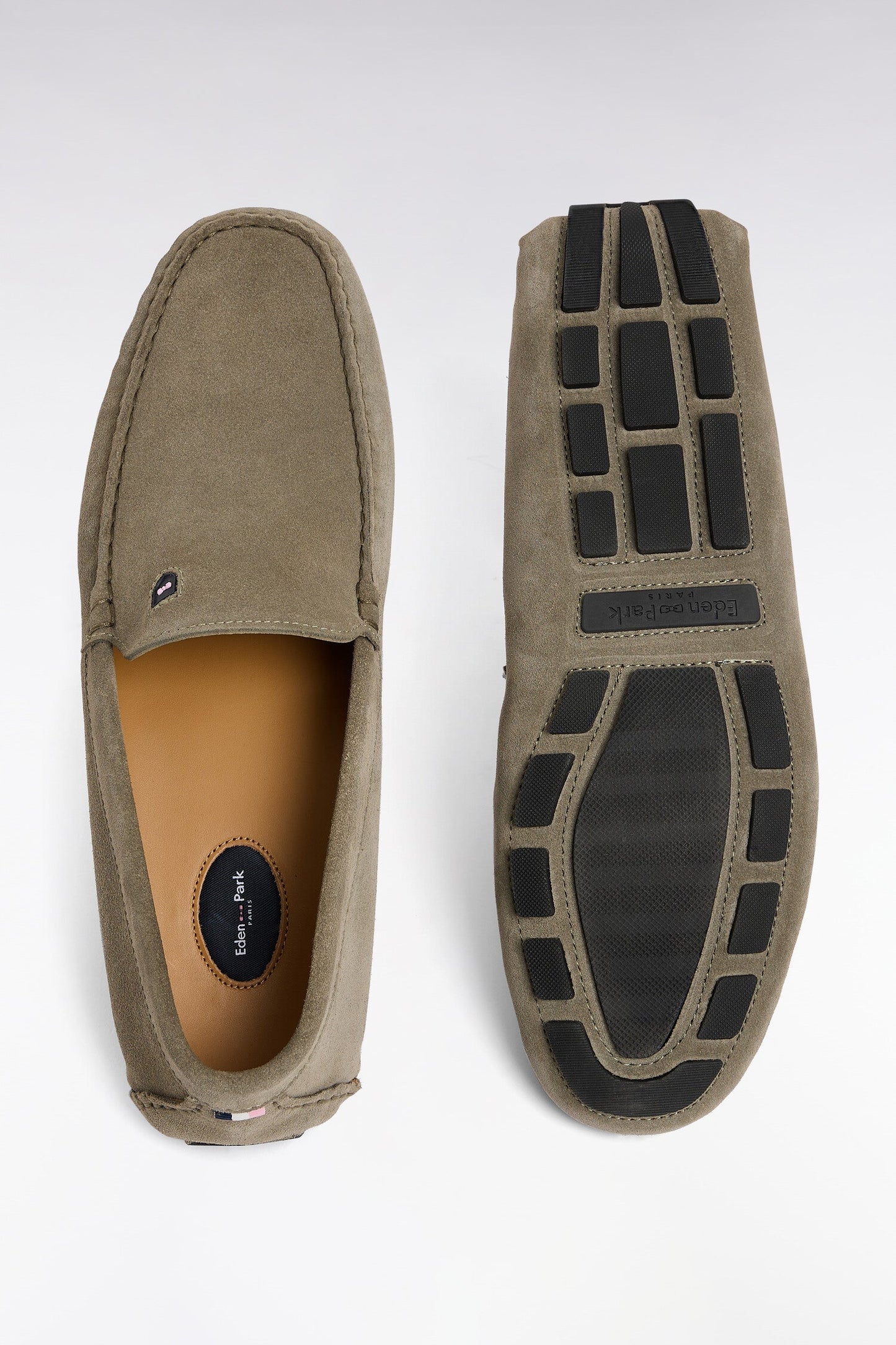 Mocassins en cuir suédé kaki