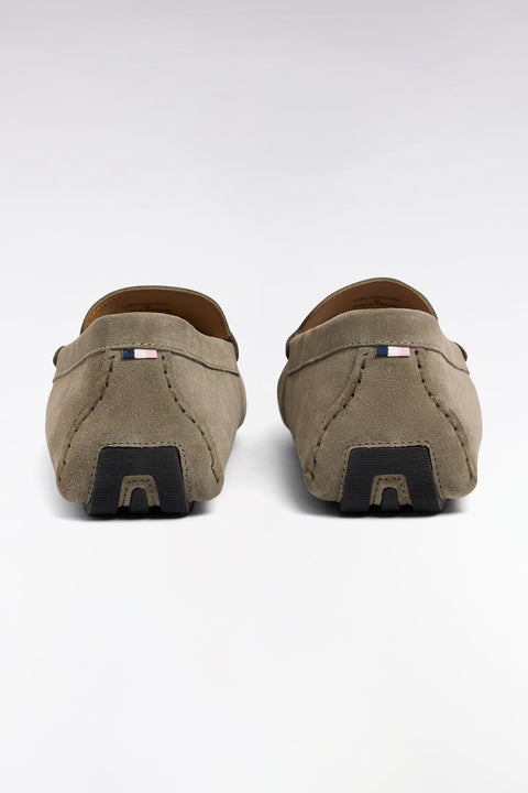 Mocassins en cuir suédé kaki - Image 3